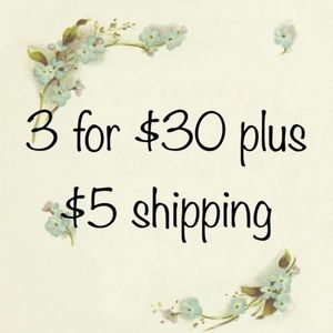🎉3 for $30 SALE,  plus $5 shipping